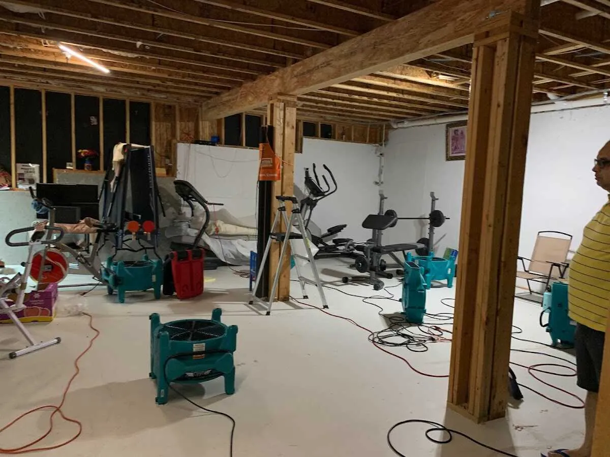 Basement drying equipment setup for Structural Drying in Fort Carson